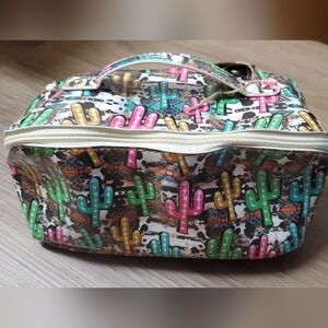 Neon Cactus Print Make-up/Toiletry/Cosmetic Bag - Brand New